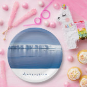 Landschaftliches Foto der Antarktis mit weißem Tex Pappteller (Party)