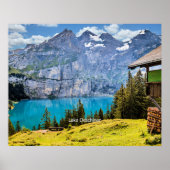 Landschaftliches Foto des Oeschinen Sees Poster (Vorne)