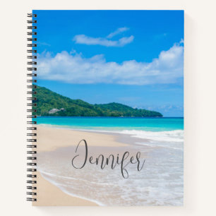 Landschaftliches Foto des Tropical Beach Notizblock