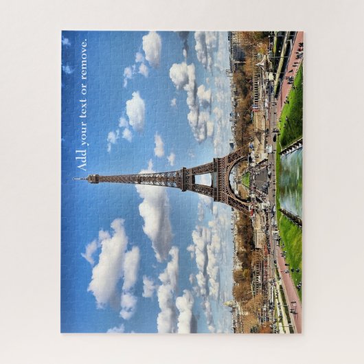 Landschaftliches Foto: Eiffelturm und Pariser Skyl Puzzle (Vertikal)