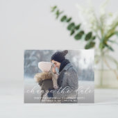 Landschaftliches Foto Hochzeit ändern das Datum Po Postkarte (Stehend Vorderseite)