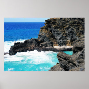 Landschaftliches hawaiianisches Küstenansicht-Post Poster