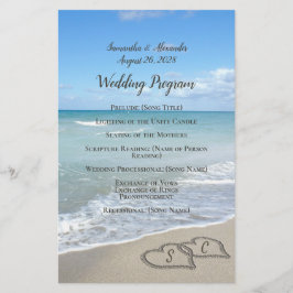 Landschaftliches Herz im Sand Beach Hochzeitsprogr