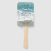 Landschaftliches Herz im Sand Beach Hochzeitsprogr Fächer (Rückseite)