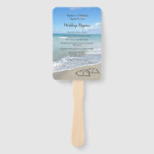 Landschaftliches Herz im Sand Beach Hochzeitsprogr Fächer (Vorderseite)