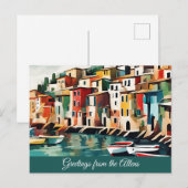 Landschaftliches Italien kühne, farbenfrohe Küsten Postkarte (Vorne/Hinten)