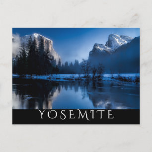 Landschaftliches Josemite im Winter Postkarte