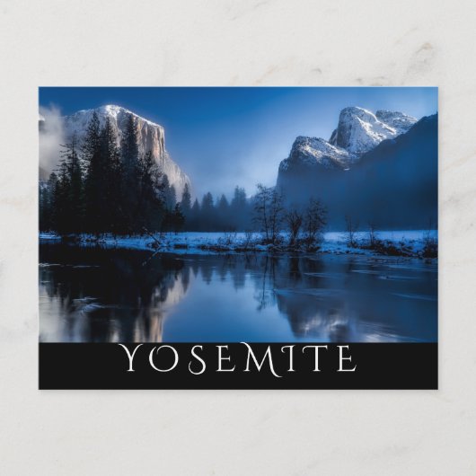Landschaftliches Josemite im Winter Postkarte (Vorderseite)