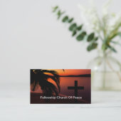 Landschaftliches kirchliches Thema Doppelseitige V Visitenkarte (Stehend Vorderseite)