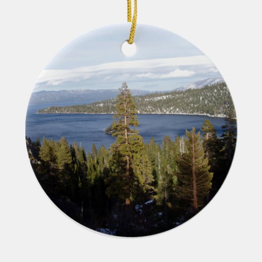 Landschaftliches Lake Tahoe Keramikornament (Vorne)