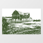 Landschaftliches Landschaftsbauernhaus im Landhaus Fensteraufkleber (Blatt)