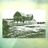 Landschaftliches Landschaftsbauernhaus im Landhaus Fensteraufkleber (Blatt 3)