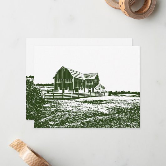 Landschaftliches Landschaftsbauernhaus im Landhaus Mitteilungskarte (Vorderseite/Rückseite Beispiel)