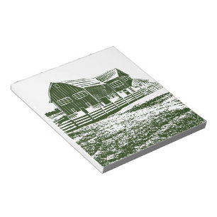 Landschaftliches Landschaftsbauernhaus im Landhaus Notizblock