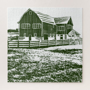 Landschaftliches Landschaftsbauernhaus im Landhaus Puzzle