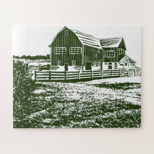 Landschaftliches Landschaftsbauernhaus im Landhaus Puzzle