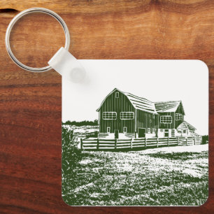 Landschaftliches Landschaftsbauernhaus im Landhaus Schlüsselanhänger