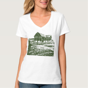 Landschaftliches Landschaftsbauernhaus im Landhaus T-Shirt