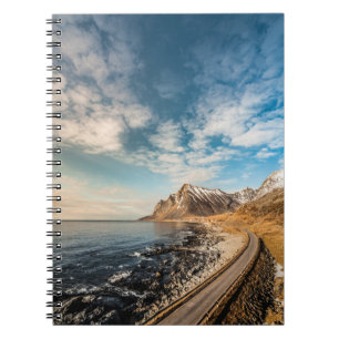 Landschaftliches Lofoten Road Landschaftsbild Foto Notizblock