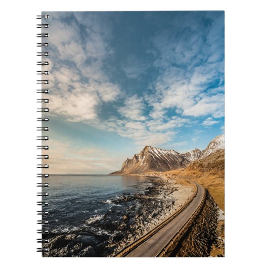 Landschaftliches Lofoten Road Landschaftsbild Foto Notizblock (Vorderseite)