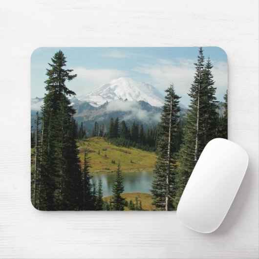 Landschaftliches Mount Rainier Landscape Foto Mousepad (Mit Mouse)