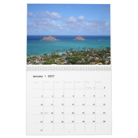 Landschaftliches Oahu 2014 Kalender (Jan 2027)