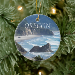 Landschaftliches Oregon Coastline Foto Keramikornament