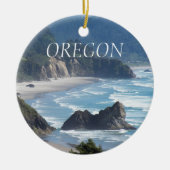 Landschaftliches Oregon Coastline Foto Keramikornament (Vorne)