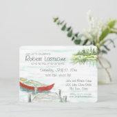 Landschaftliches Party für den See und Kanuaufenth Einladung (Stehend Vorderseite)