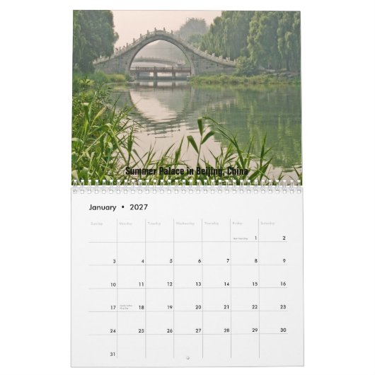 Landschaftliches PEKING Kalender (Jan 2027)