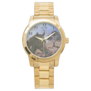 landschaftliches Pferdportrait Kastanienmare Armbanduhr
