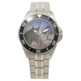 landschaftliches Pferdportrait Kastanienmare Armbanduhr