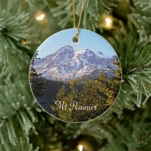 Landschaftliches Rainier-Foto Keramik Ornament (Baum)