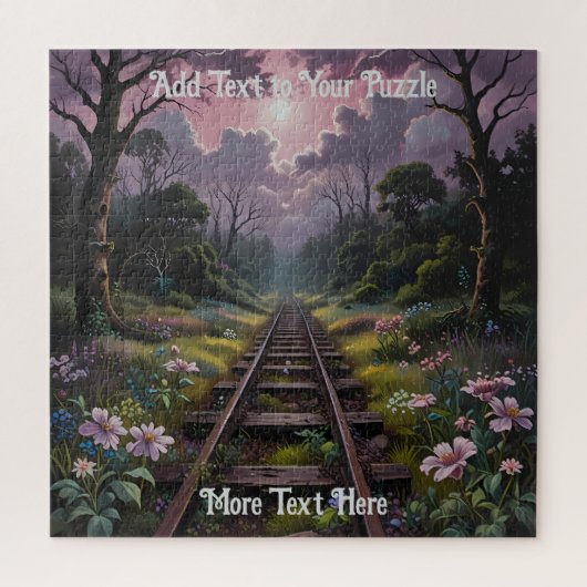 Landschaftliches Rätsel mit Bäumen und Blume Puzzle (Vertikal)