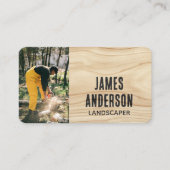 Landschaftliches Rustikales Foto Holz Schwarz Mode Visitenkarte (Vorderseite)