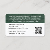 Landschaftliches rustikales Foto Woodgrain Grün Mo Visitenkarte (Rückseite)