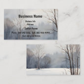 Landschaftliches Schnee von Bäumen in Wasserfarbe Visitenkarte (Vorne/Hinten)