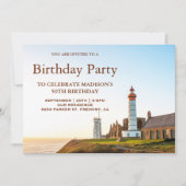 Landschaftliches Seeleuchtturm-Geburtstags-Party Einladung (Vorderseite)