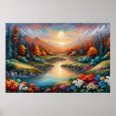 Landschaftliches Sunset Modern Art Poster (Vorne)