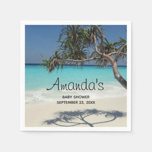 Landschaftliches Tropical Beach Ocean Paradise Bab Serviette (Vorderseite)