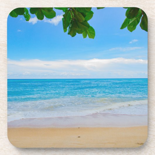 Landschaftliches Tropical Beach Sun Sand und Surfe Untersetzer (Vorderseite)