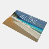 Landschaftliches türkisfarbenes Blue Sea Beach Fot Fußmatte (Schrägansicht)