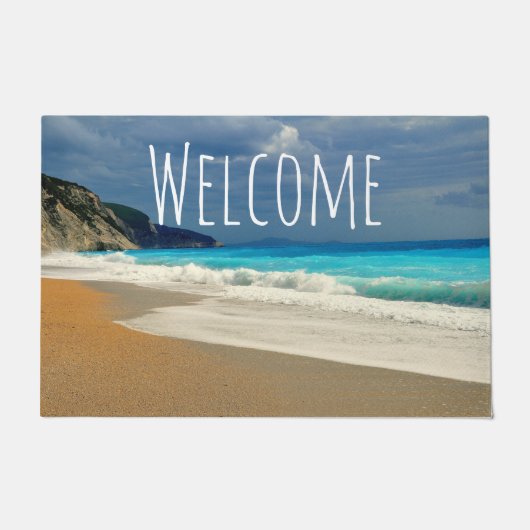 Landschaftliches türkisfarbenes Blue Sea Beach Fot Fußmatte (Vorderseite)