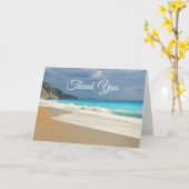 Landschaftliches türkisfarbenes Blue Sea Beach Fot Karte (Gelbe Blume)