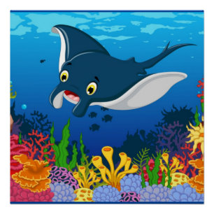 Landschaftliches Unterwasser-Display Stingray Cora Poster