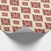 Landschaftliches Vintages Damast-Muster Geschenkpapier (Ecke)