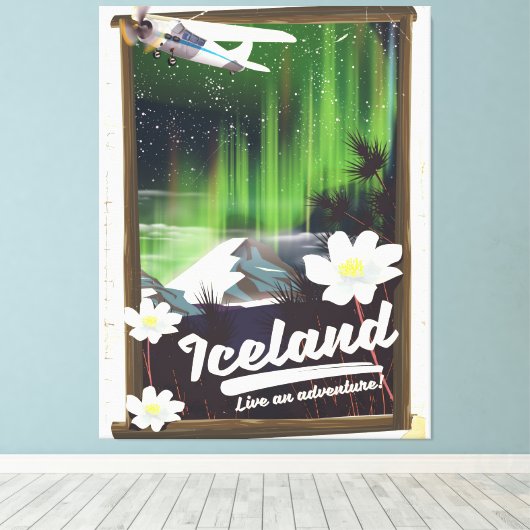 Landschaftliches Vintages Reiseplakat Leinwanddruck (Insitu (Holzboden))