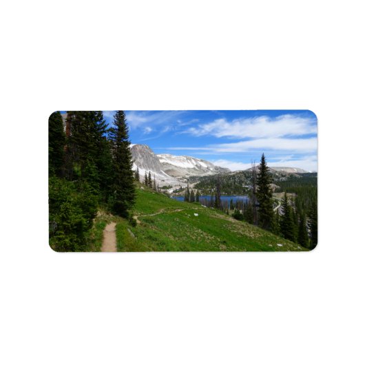 Landschaftliches Wandern Snowy Range Berggipfel Wa Adressaufkleber (Vorne)