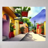 Landschaftliches Wasser in der farbenfrohen mexika Poster (Vorne)