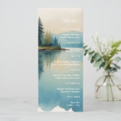 Landschaftliches Wasserfarbener Pine Lake Menükarte (Stehend Vorderseite)